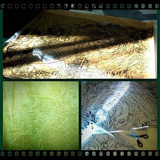 mehrschichtiges Siebdruck-Schwarzlicht-Bild (Schicht 1)