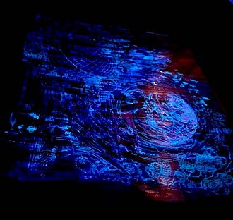 mehrschichtiges Siebdruck-Schwarzlicht-Bild (Schicht 3)