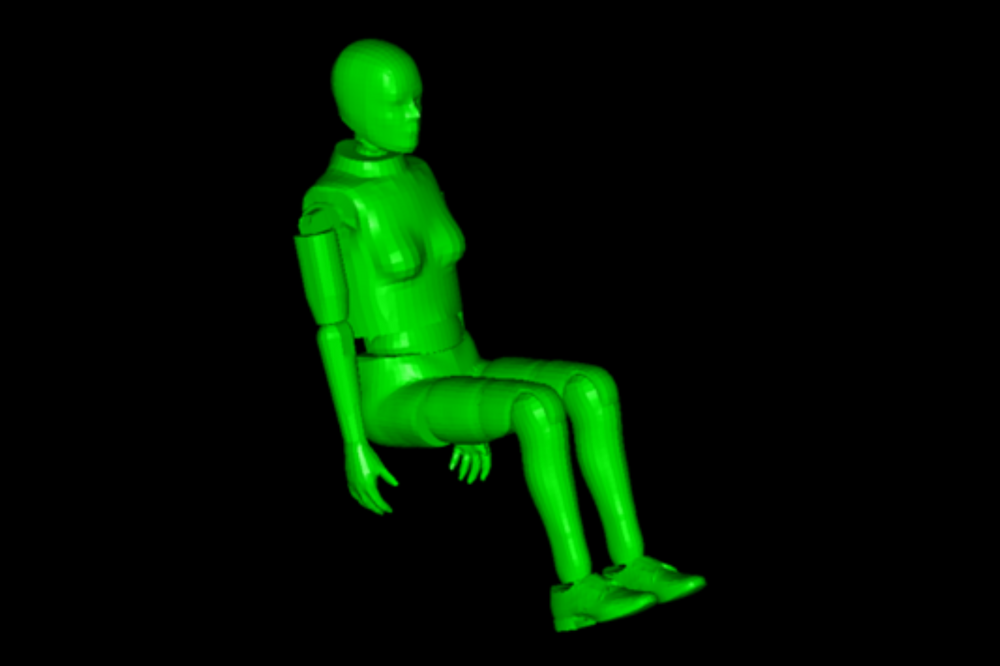 Simulationsmodell eines weiblichen Crashtestdummys